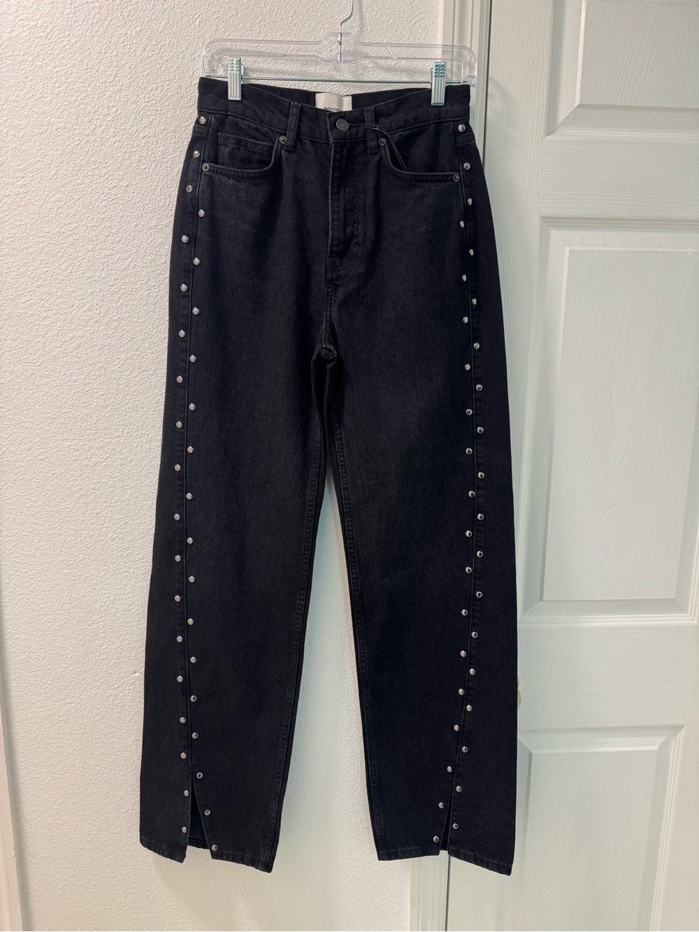 Reformation Cary Studded HighWaist Slouchy WideLeg Jeans vana studded size25 NWT - Picture 6 of 9